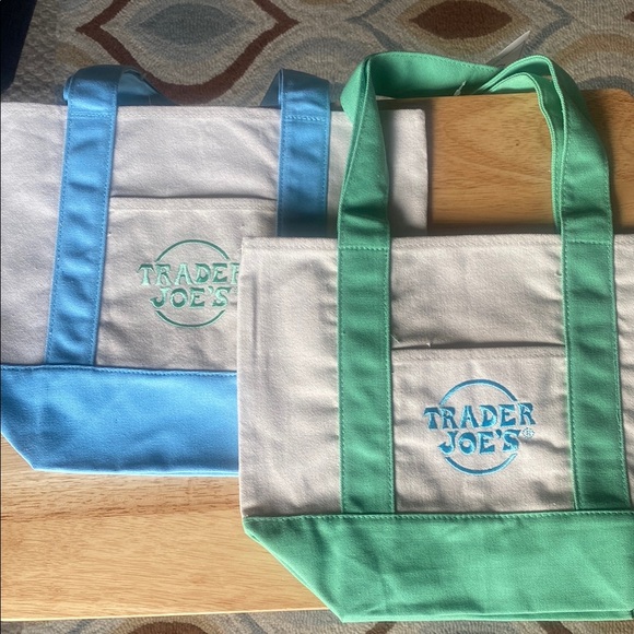 Trader Joe’s Handbags - Trader Joe's Canvas Tote Bags - Blue and Green
